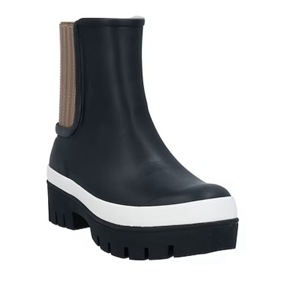 TORY BURCH Hurricane Ankle Boots Perfect Black Tan Lug Sole Shoes Size 11 New - Picture 2 of 10